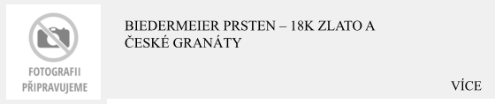 VÍCE Biedermeier prsten – 18K zlato a české granáty